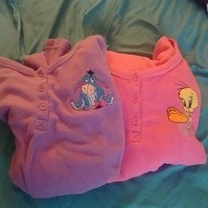 2 Fleece Sleep Shirts